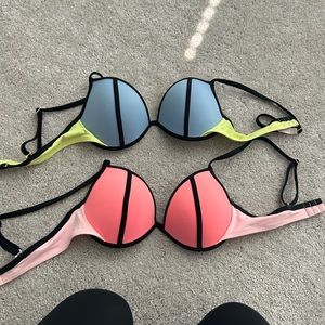 Two Victoria’s Secret push-up bikini tops